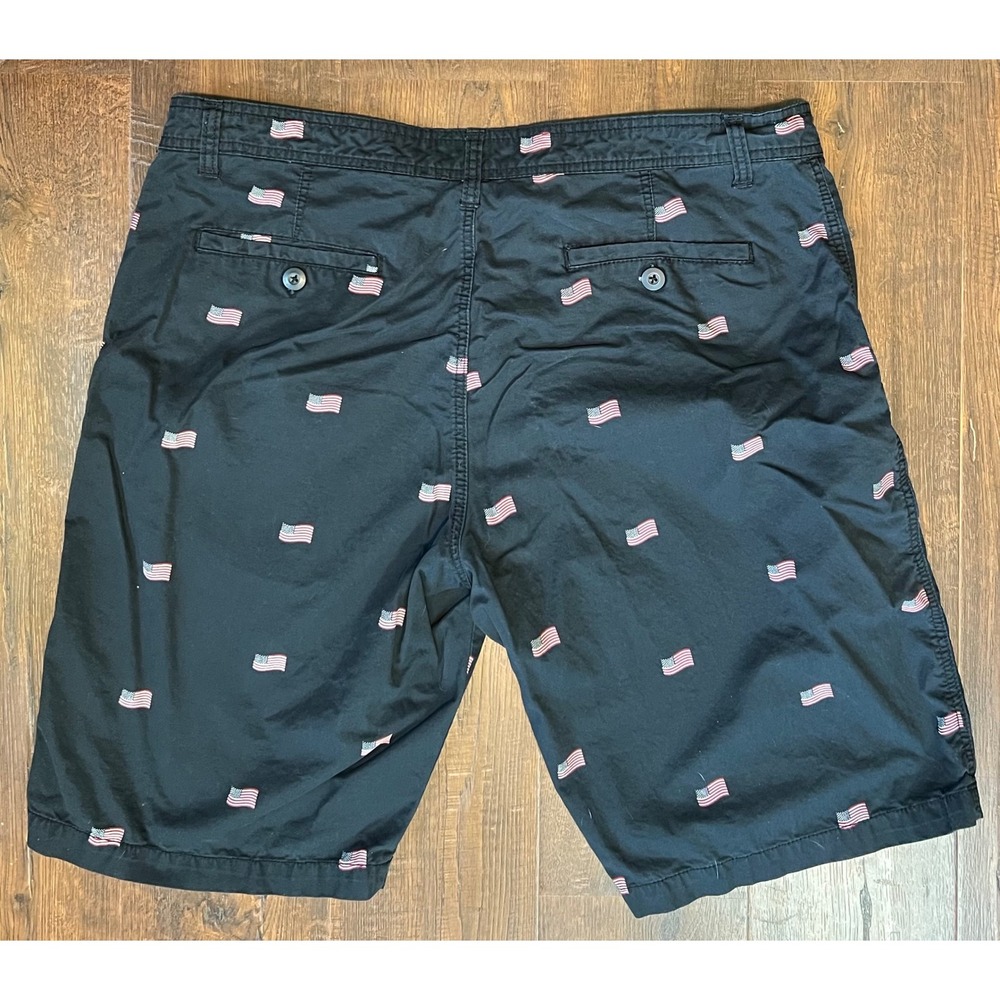 Cargo Supplies Trilogy Sportswear Mens Navy American Flag Embroidered Shorts 38 - Picture 2 of 6